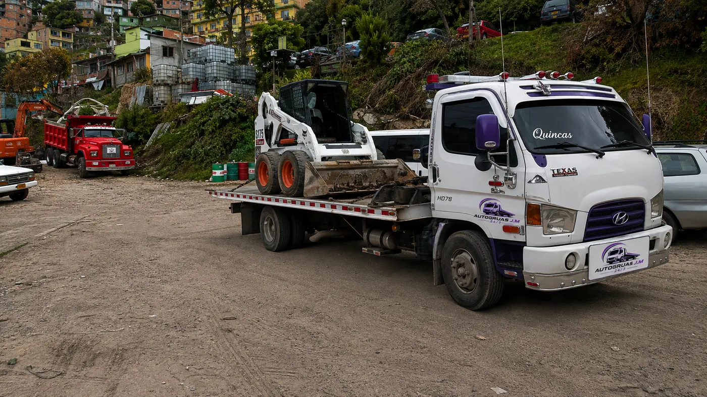 Grúa de Autogrúas J.M transportando maquinaria